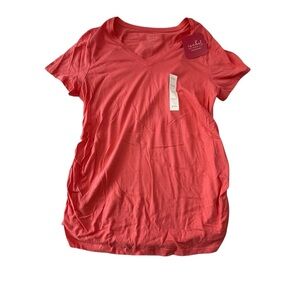 Isabel Maternity by Ingrid & Isabel V-Neck Coral XXL Short Sleeve Maternity NWT